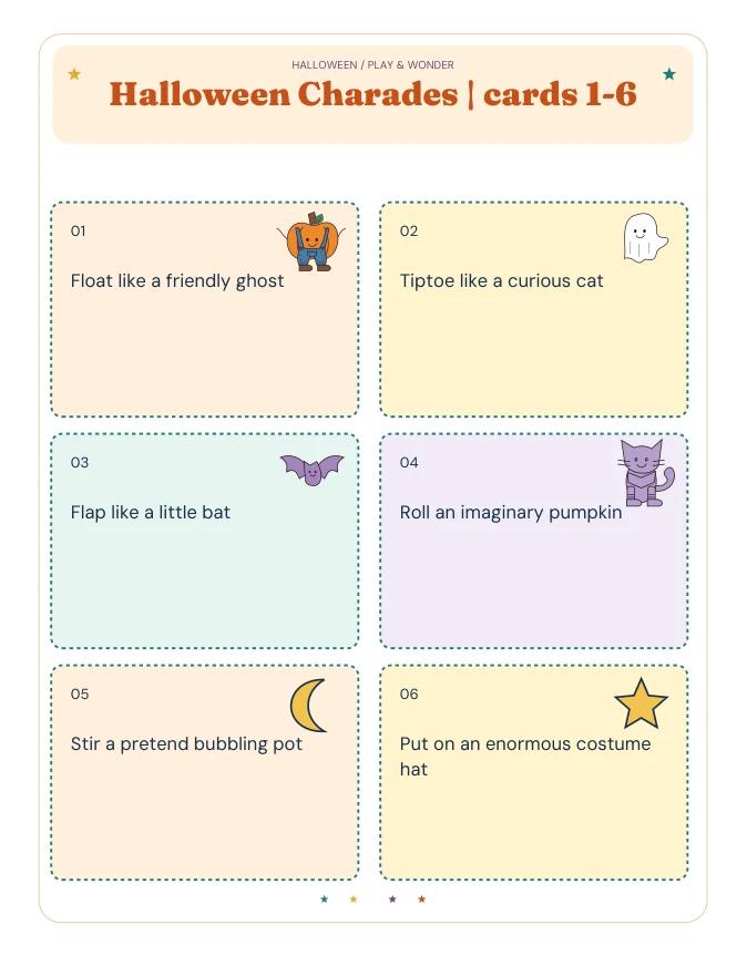 Actual PDF page from Halloween Charades