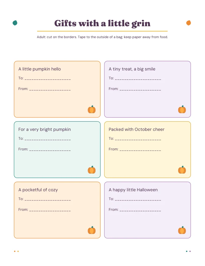 Actual Halloween gift tags